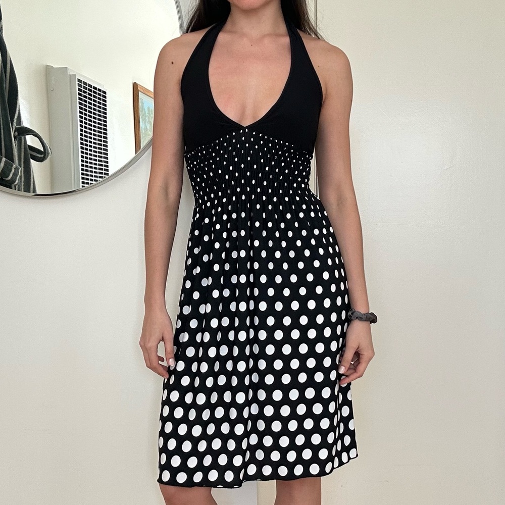 Y2K Body Central Polka Dot Midi Dress